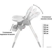 Высокий стульчик Globex Космик New 1407/80 (серый)