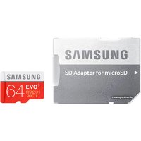 Карта памяти Samsung EVO+ microSDXC 64GB + адаптер (MB-MC64DA)