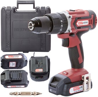 Ударная дрель-шуруповерт RedVerg RD-IS18/U (с 2-мя АКБ, кейс)