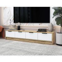 Тумба Интерлиния ТВ Концепт КТ-ТВ4-35 Техно (дуб золотой/белый)