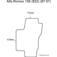 Коврик для салона авто Alicosta Alfa Romeo 156 932 97-07 (водитель, ЭВА ромб, серый)