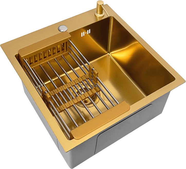 

Кухонная мойка Basic CL DS Decor 45x50 (золото, коландер, дозатор)