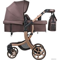 Универсальная коляска Aimile Original New (2 в 1, шоколадный, золотистая рама)