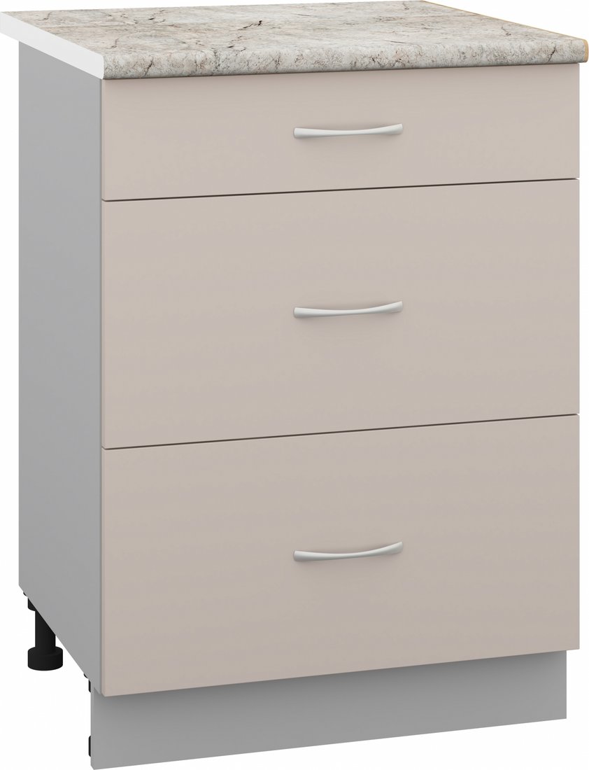 

Шкаф напольный Кортекс-мебель Корнелия Лира НШ60р3ш (капучино/марсель)