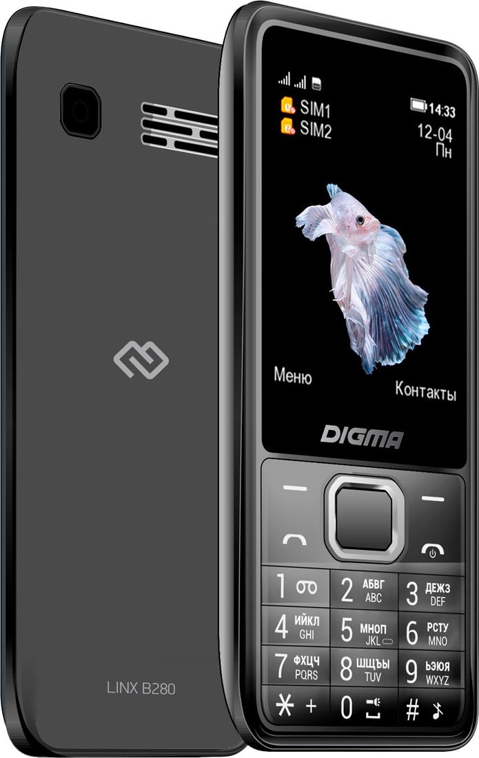 

Кнопочный телефон Digma Linx B280 (серый)