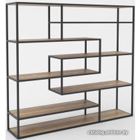 Стеллаж Hype Mebel Зиг-Заг 170x150 (черный/дуб галифакс натуральный)