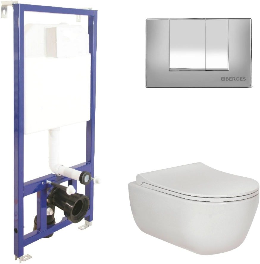 

Унитаз подвесной Berges Wasserhaus Ego Rimless + Toma Slim + Novum525 + S3 047243