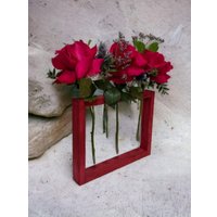 Ваза-рамка Florbox Деревянная низкая на 5 колб 24x30 см (вишневый) в Лиде