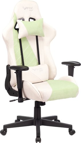 Игровое (геймерское) кресло Zombie VIKING X Fabric (белый/зеленый)