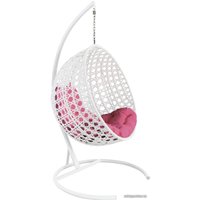 Подвесное кресло M-Group Круг Люкс 11060108 (белый ротанг/розовая подушка)