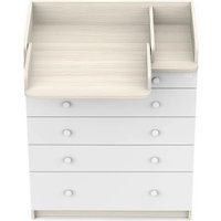 Детский комод Атон Мебель Maks ЛДСП 800/5 с органайзером (ясень севилья/белый софт)
