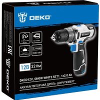 Дрель-шуруповерт Deko DKCD12V Snow White Set1 083-1106 (с 1-им АКБ)