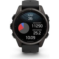 Умные часы Garmin Fenix 8 Sapphire 43мм (титановый угольно-черный DLC, пепельно-серый ремешок)