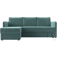 Угловой диван Лига диванов Слим левый (велюр бирюзовый)