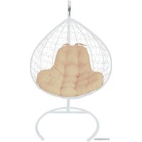 Подвесное кресло M-Group XL 11120101 (белый ротанг/бежевая подушка)