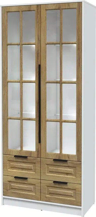 

Шкаф-витрина Интерлиния Концепт КТ-ШВ2 с подсветкой Деко (белый платинум/дуб вотан)