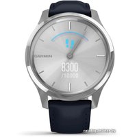 Гибридные умные часы Garmin Vivomove Luxe (серебристый/темно-синий)