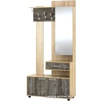 Стенка SV-Мебель Визит-1 К с зеркалом (зеркальная, дуб сонома/сосна джексон)