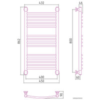 Полотенцесушитель Сунержа Богема+ выгнутая 800х400 022-0221-8040