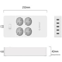Сетевой фильтр Orico HPC-4A5U-WH