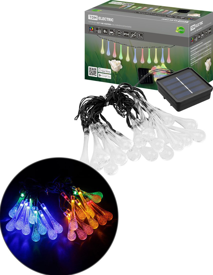 

Садовая гирлянда TDM Electric ССГ-148 Капли SQ0330-0200 (многоцветный)
