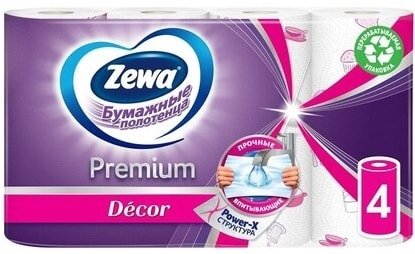 

Бумажные полотенца Zewa Premium Decor (4 рулона)