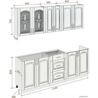 Готовая кухня Кортекс-мебель Корнелия Ретро 2.1м без столешницы (ольха)