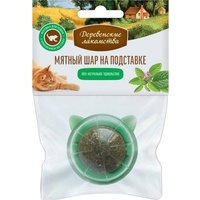 Игрушка для кошек Деревенские лакомства Мятный шар на подставке 26 г