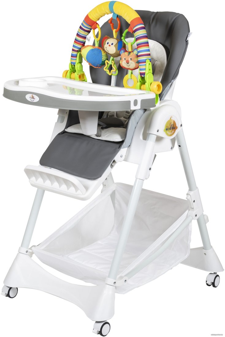 Высокий стульчик ForKiddy Podium Toys 0+ (темно-серый, дуга зоопарк)