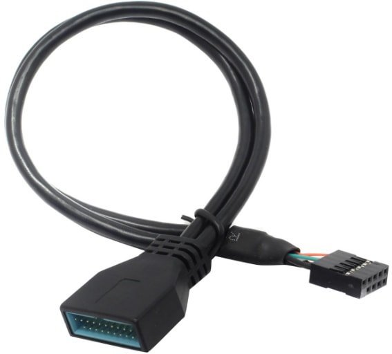 

Кабель ExeGate USB 2.0 10 pin - 20 pin EX-CC-U3U2-0.3
