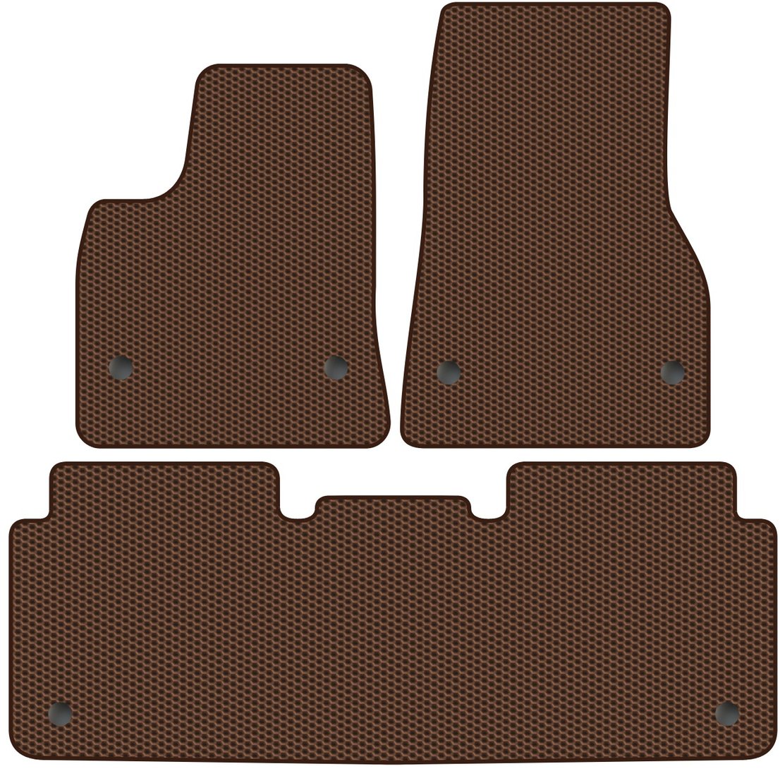 

Комплект ковриков для авто Alicosta Tesla Model S (лифтбек) 2012 - Н.В. (коричневый, сота)