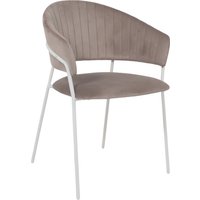 Стул с подлокотниками Алвест AV 433 (светло-коричневый бархат H-61/белый)