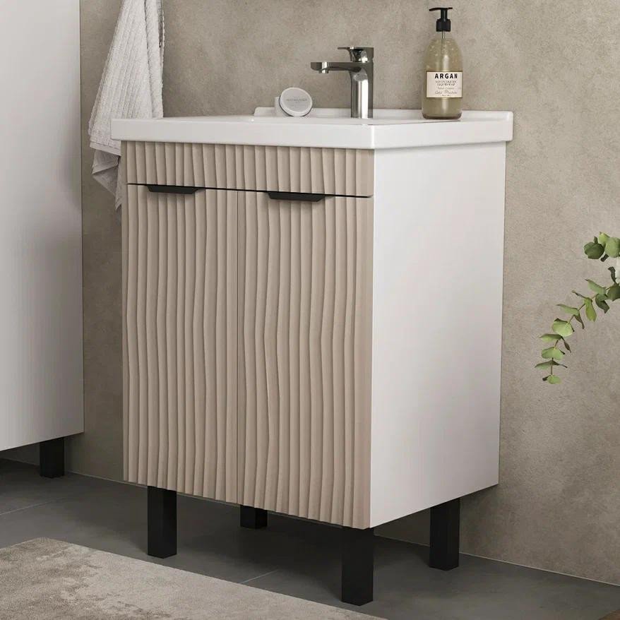 

Volna Тумба с умывальником Lotty 60.2D Миранда + Миранда 60 (латте, напольная)