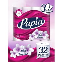 Туалетная бумага Papia Балийский цветок (3 слоя, 32 рулона)