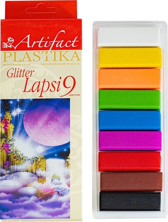 ArtiFact Пластика Lapsi Glitter (9 цв, 180 г)