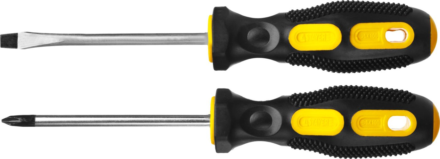 

Набор отверток Stayer Maxfix PH2, SL6, Сr-V 2513-H2_z01 (2 предмета)