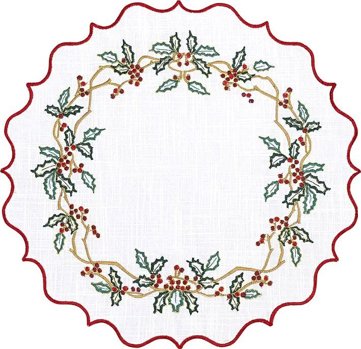 

Сервировочная салфетка Tkano New Year Essential Festive wreath TK24-PM0002 (белый)