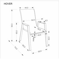Стул с подлокотниками Halmar Hover (бежевый/капучино)