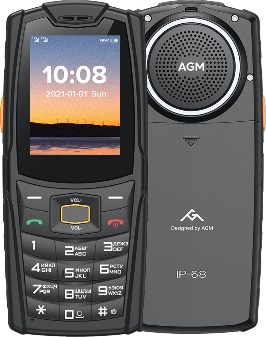 

Кнопочный телефон AGM M6 (черный)