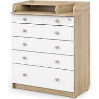 Детский комод Атон Мебель Leo ЛДСП 800/5 с органайзером (дуб сонома/белый)