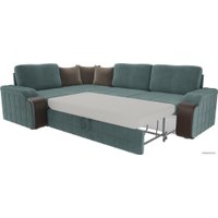 Угловой диван Лига диванов Николь 102971 (левый, велюр, бирюзовый)