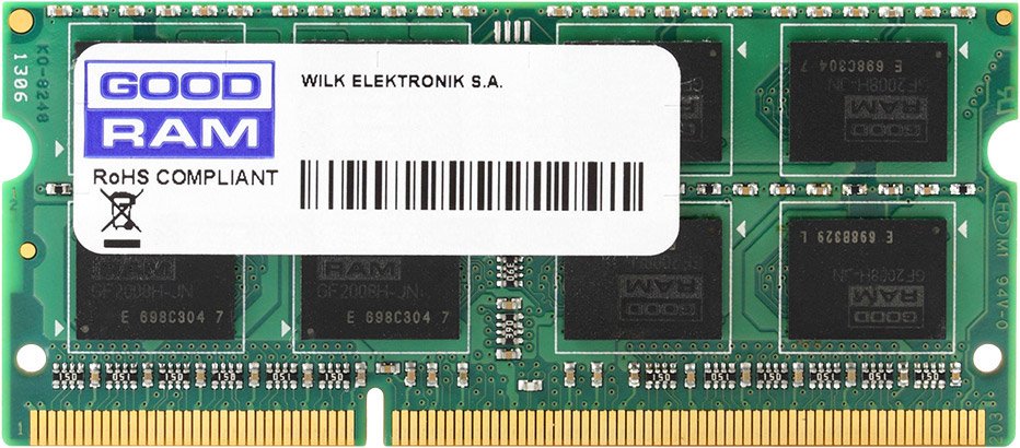 

Оперативная память GOODRAM 4GB DDR3 SO-DIMM PC3-12800 (GR1600S364L11S/4G)