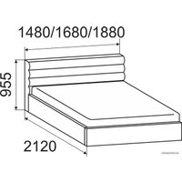 Кровать Ижмебель Альба 140x200 (с ПМ, реал лайт беж)