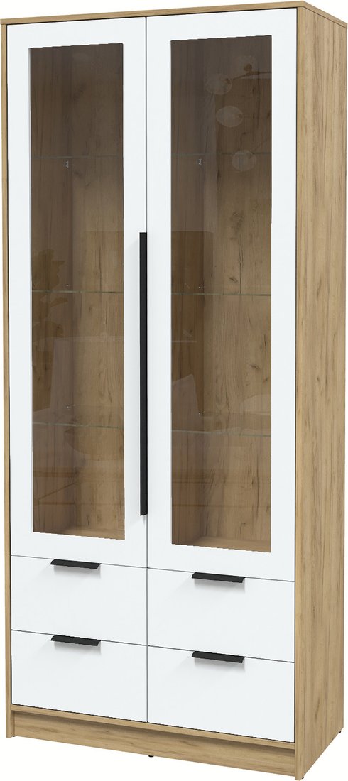 

Шкаф-витрина Интерлиния Концепт КТ-ШВ2 с подсветкой Глосс (дуб золотой/белый)