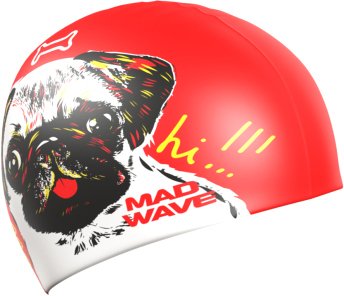 

Шапочка для плавания Mad Wave Docat (красный)