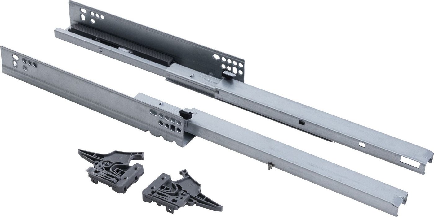 

Направляющие скрытого монтажа AKS L-350 push to open ДСП16mm с замками компл. левая+правая SLIM SLIDE полное выдвижение