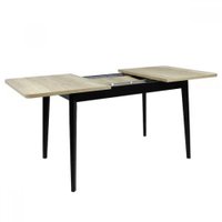 Кухонный стол Виста Сиена-ПУ 78x120/167 (дуб натуральный/матовый черный)