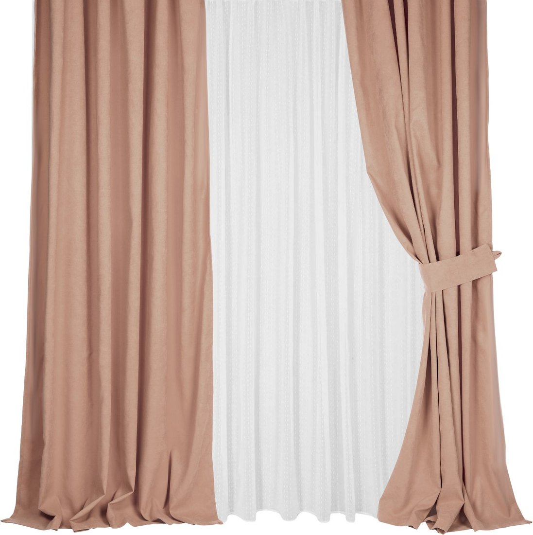 

Комплект штор и гардин Mio Tesoro Canvas 150x260 + Гардина Вуаль 300х260 (капучино, белый)