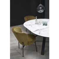 Кухонный стол Halmar Vertigo 130-180/130/76 (белый мрамор/черный)