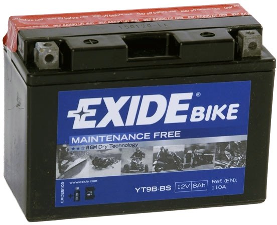 

Мотоциклетный аккумулятор Exide Maintenance YT9B-BS (10 А·ч)